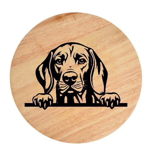 Tablou gravat pe lemn, caine rasa 'VIZSLA'