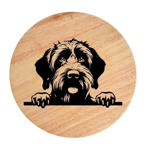 Tablou gravat pe lemn, caine rasa 'WIREHAIRED POINTING GRIFFON'