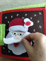 Quiet Book „Santa Claus”, Quiet Book Montessori, Jucărie educativă, Quiet Book de activități