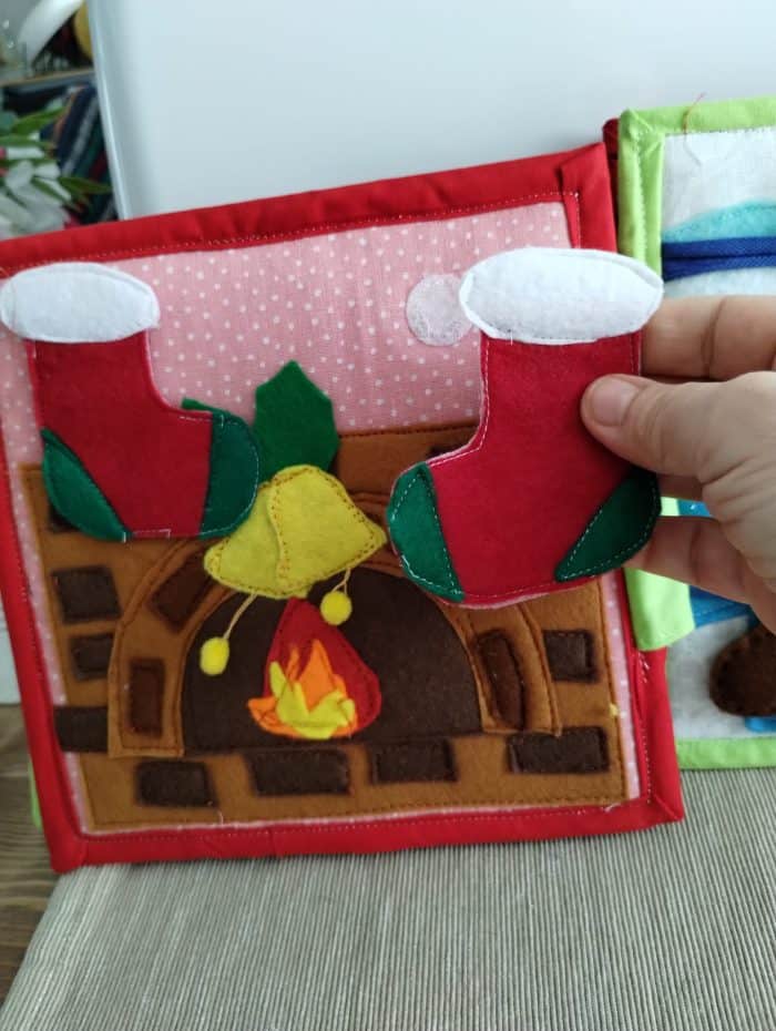 Quiet Book „Santa Claus”, Quiet Book Montessori, Jucărie educativă, Quiet Book de activități - imagine 6