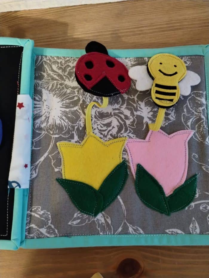 Fluturi și flori din material textil pentru joacă și educație copii, jucării potrivite pentru dezvoltarea creativității.