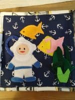 Jucării textile marină cu pești, astronaut și plantă din fetru pentru dezvoltarea creativității copilului.