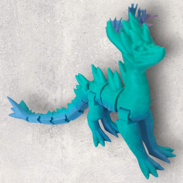 Colorataria de jucării din spumă cu dragon, perfect pentru joc și activități creative.
