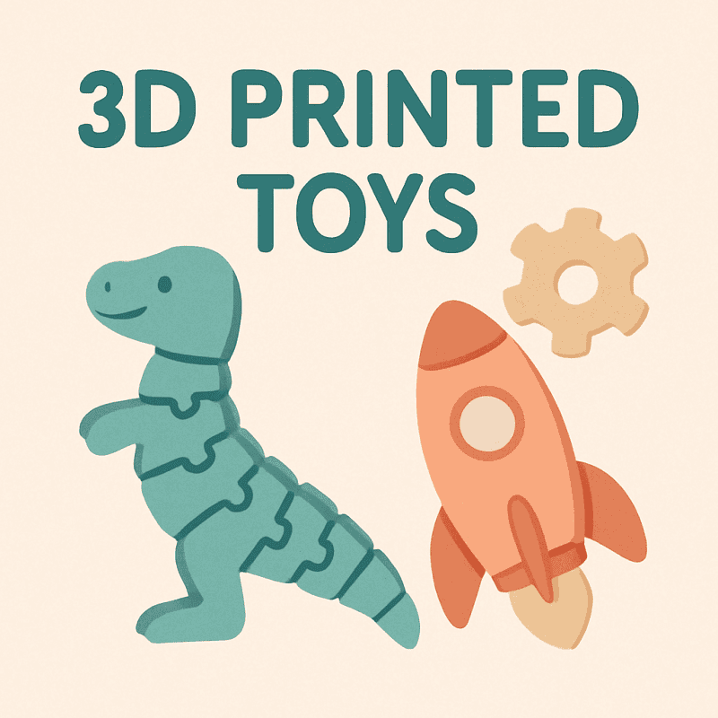 Jucării 3D imprimate pentru copii și hobby-uri, educație și divertisment.
