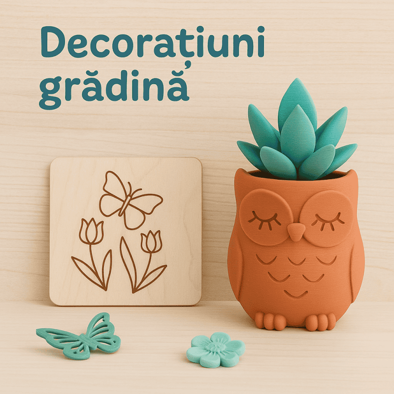 Decoratiuni gradina, ghiveci cu decor pentru plante și jucării din ceramică, idei creative pentru copii দর্শন.