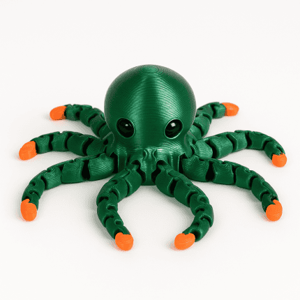 Jucărie octopus din silicon pentru joacă și decor, ideală pentru copii și colecționari.