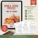 Caiet de colorat cu povești pentru copii, activități creative și inspirație din povești frumoa.